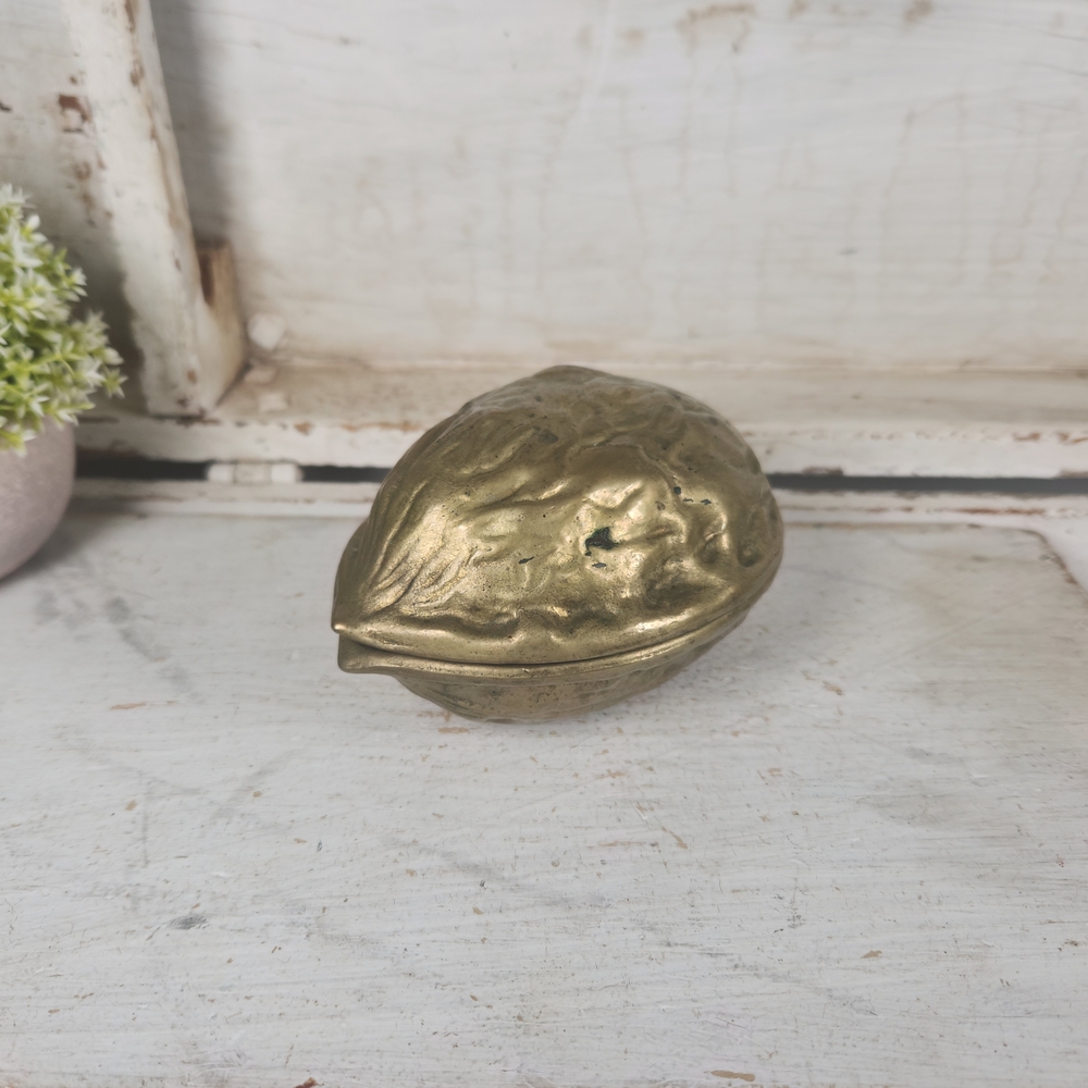Vintage Brass Walnut Shaped Nutcracker 4.5"  - Boho Paper Weight